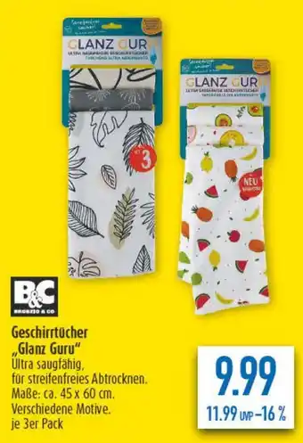 diska B&C Geschirrtücher „Glanz Guru" Angebot