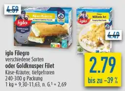 diska iglo Filegro oder Goldknusper Filet Angebot