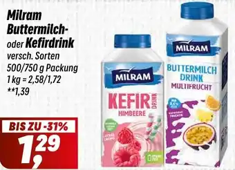 Simmel Milram Buttermilch oder Kefirdrink Angebot