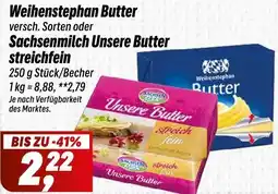 Simmel Weihenstephan Butter oder Sachsenmilch Unsere Butter streichfein Angebot