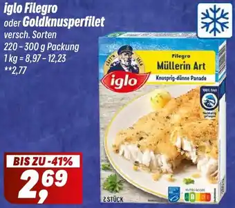 Simmel iglo Filegro oder Goldknusperfilet Angebot