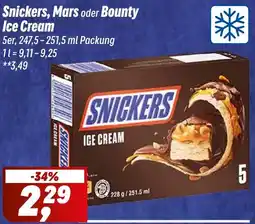 Simmel Snickers, Mars oder Bounty Ice Cream Angebot