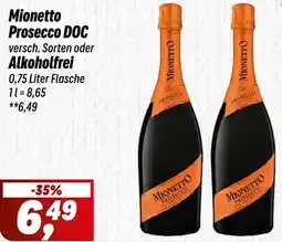 Simmel Mionetto Prosecco DOC oder Alkoholfrei Angebot