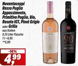 Simmel Novantaceppi Rosso Puglia Appassimento, Primitivo Puglia, Bio, Rosato IGT, Pinot Grigio oder Grillo Angebot
