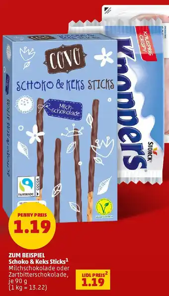 PENNY ZUM BEISPIEL Schoko & Keks Sticks Angebot