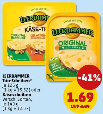 PENNY LEERDAMMER Trio-Scheiben oder Käsescheiben Angebot