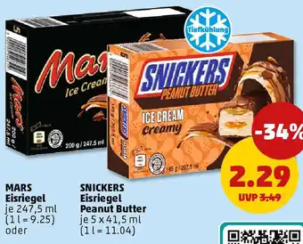 PENNY MARS Eisriegel oder SNICKERS Eisriegel Peanut Butter Angebot