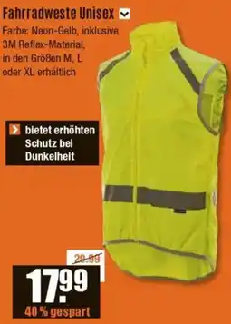 V Baumarkt Fahrradweste Unisex Angebot