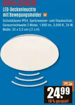 V Baumarkt Briloner LED-Deckenleuchte mit Bewegungsmelder Angebot