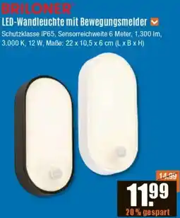 V Baumarkt Briloner LED-Wandleuchte mit Bewegungsmelder Angebot
