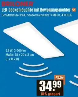 V Baumarkt Briloner LED-Deckenleuchte mit Bewegungsmelder Angebot