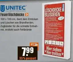 V Baumarkt UNITEC Feuerlöschdecke Angebot