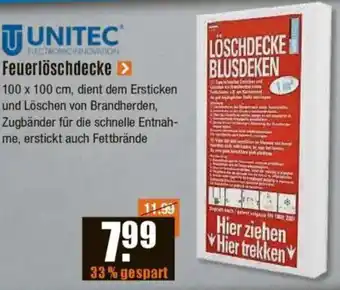 V Baumarkt UNITEC Feuerlöschdecke Angebot