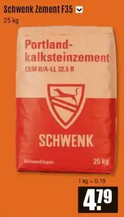 V Baumarkt Schwenk Zement F35 Angebot