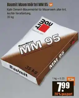 V Baumarkt Baumit Mauermörtel MM 95 Angebot