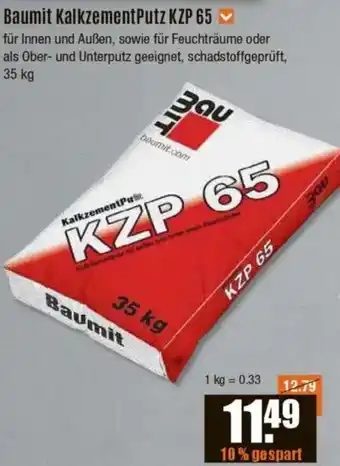 V Baumarkt Baumit KalkzementPutz KZP 65 Angebot
