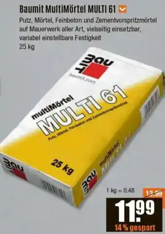 V Baumarkt Baumit MultiMörtel MULTI 61 Angebot