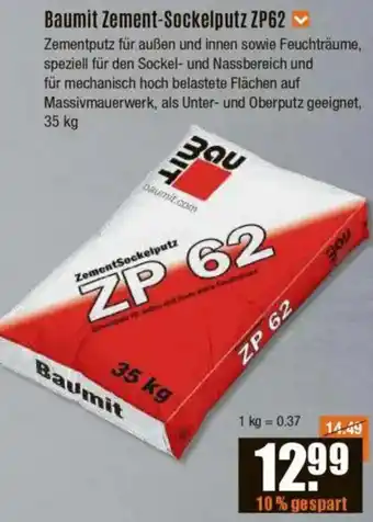 V Baumarkt Baumit Zement-Sockelputz ZP62 Angebot