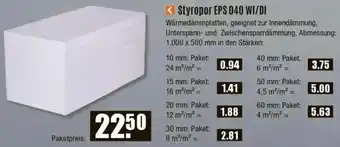 V Baumarkt Styropor EPS 040 WI/DI Angebot