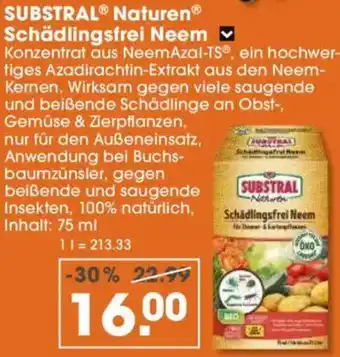V Baumarkt SUBSTRAL Naturen Schädlingsfrei Neem Angebot