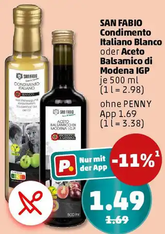 PENNY SAN FABIO Condimento Italiano Blanco oder Aceto Balsamico di Modena IGP Angebot