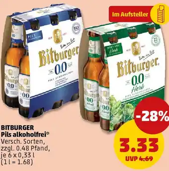 PENNY BITBURGER Pils alkoholfrei Angebot