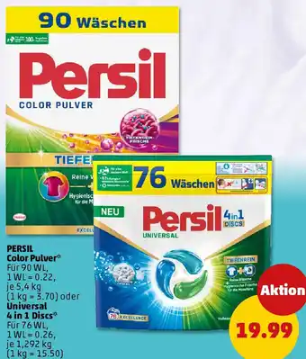 PENNY PERSIL Color Pulver oder Universal 4 in 1 Discs Angebot