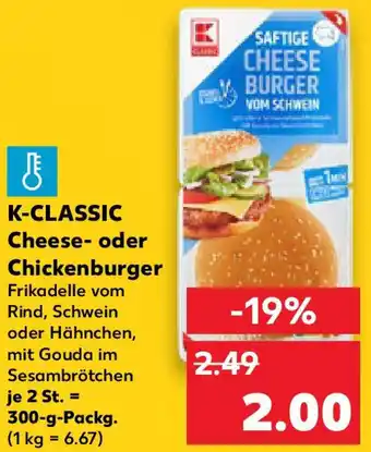 Kaufland K-CLASSIC Cheese- oder Chickenburger Angebot
