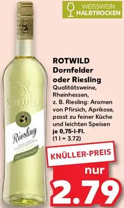 Kaufland ROTWILD Dornfelder oder Riesling Angebot