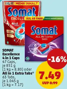 PENNY SOMAT Excellence 4 in 1 Caps oder All in 1 Extra Tabs Angebot