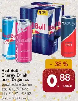 Dornseifer Red Bull Energy Drink oder Organics Angebot