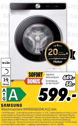 MEDIMAX SAMSUNG Waschmaschine WW90DG6G94LKU2 slim Angebot