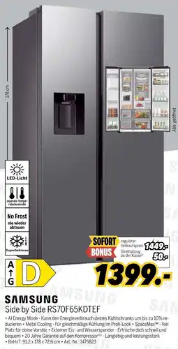 MEDIMAX SAMSUNG Side by Side RS70F65KDTEF Angebot