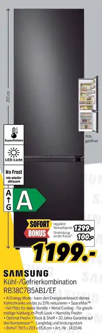 MEDIMAX SAMSUNG Kühl-/Gefrierkombination RB38C7B5AB1/EF Angebot