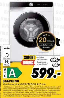 MEDIMAX Samsung waschmaschine ww90dg6g94lku2 slim Angebot