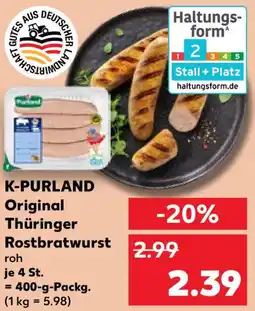 Kaufland K-PURLAND Original Thüringer Rostbratwurst Angebot
