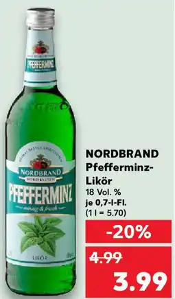 Kaufland NORDBRAND Pfefferminz Likör Angebot
