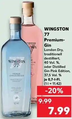 Kaufland WINGSTON 77 Premium Gin Angebot