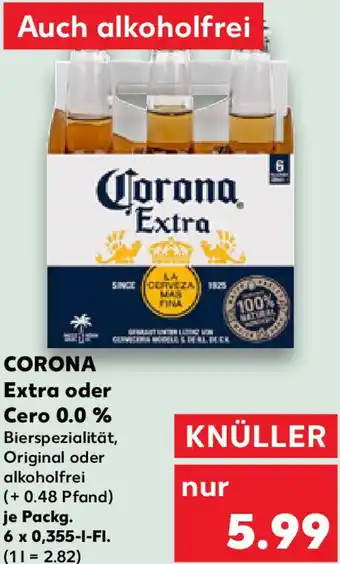 Kaufland CORONA Extra oder Cero 0.0 % Angebot