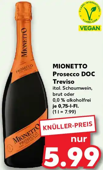 Kaufland MIONETTO Prosecco DOC Treviso Angebot