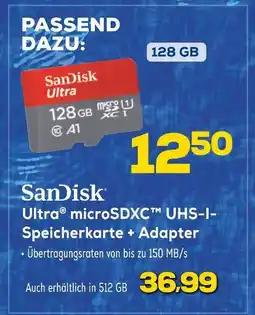 Euronics Sandisk ultra microsdxc uhs-i-speicherkarte + adapter Angebot