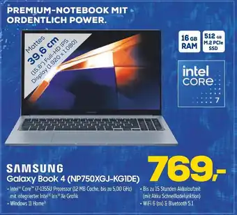 Euronics Samsung galaxy book 4 (np750xgj-kg1de) Angebot