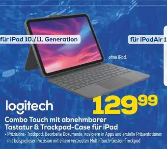Euronics Logitech combo touch mit abnehmbarer tastatur & trackpad-case für ipad Angebot