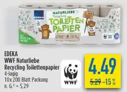 diska EDEKA WWF Naturliebe Recycling Toilettenpapier Angebot