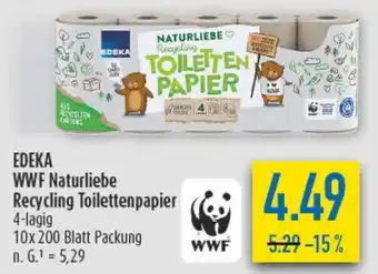 diska EDEKA WWF Naturliebe Recycling Toilettenpapier Angebot