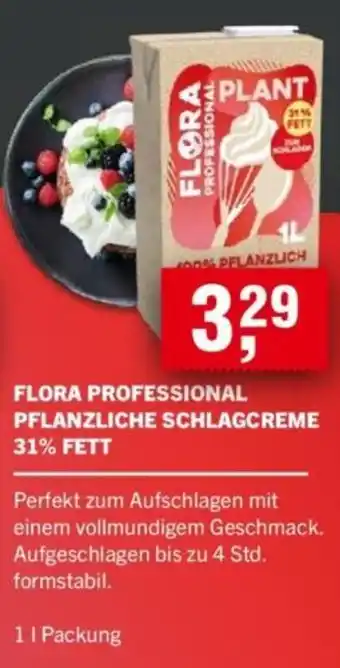 Handelshof FLORA PROFESSIONAL PFLANZLICHE SCHLAGCREME 31% FETT Angebot
