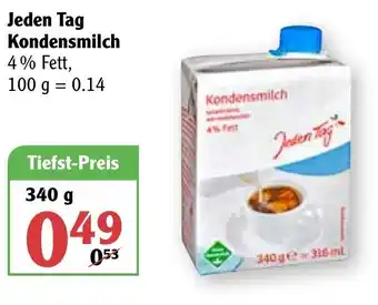 Globus Jeden Tag Kondensmilch 100g Angebot