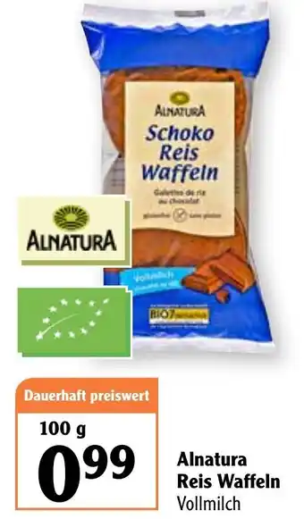 Globus Alnatura Reis Waffeln Vollmilch 100g Angebot