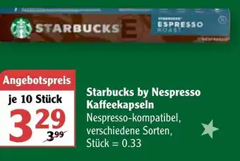 Globus Starbucks by Nespresso Kaffeekapseln Angebot