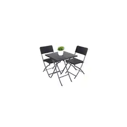 Netto Marken-Discount 3tlg. Balkon Set Garten Tisch Stuhl Klapptisch Klappstuhl Stühle Rattan Optik Angebot